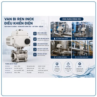 Van bi inox điều khiển điện