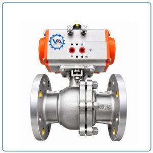 Van bi inox mặt bích điều khiển khí nén