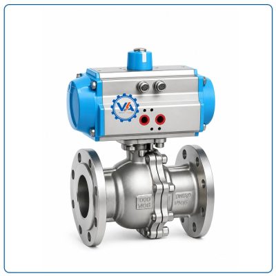 Van bi inox mặt bích điều khiển khí nén