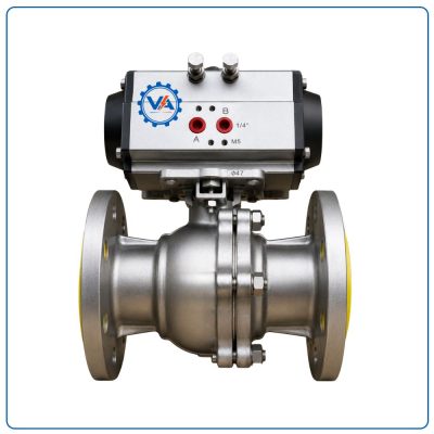 Van bi inox mặt bích điều khiển khí nén