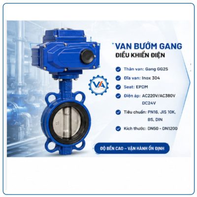 Van bướm gang điều khiển điện