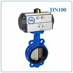 Van bướm gang điều khiển khí nén DN100