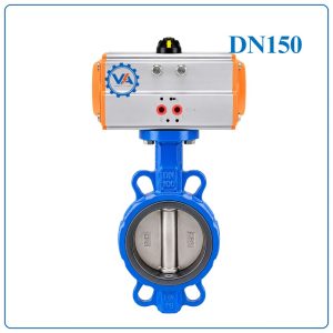 Van bướm gang điều khiển khí nén DN150