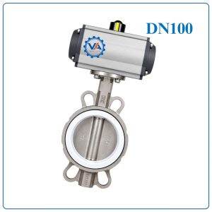 Van bướm inox điều khiển khí nén DN100