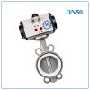 Van bướm inox điều khiển khí nén DN50