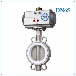 Van bướm inox điều khiển khí nén DN65