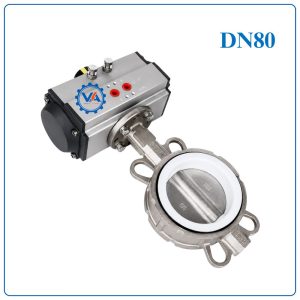 Van bướm inox điều khiển khí nén DN80
